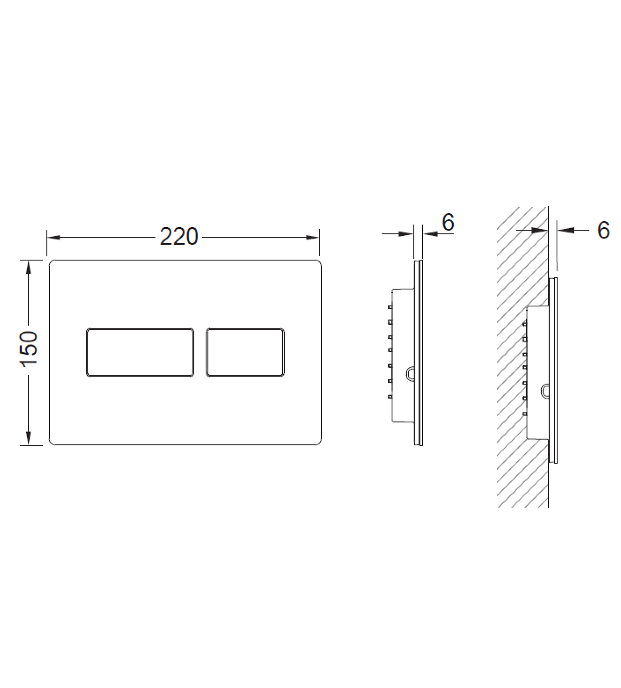 TECE Solid Flush Button, Gloss White