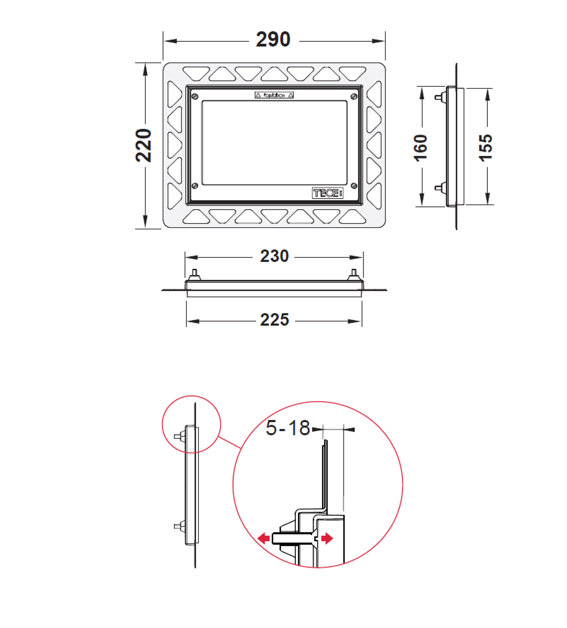 TECE Recessed Frame, White