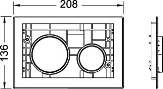 TECE Loop Glass Flush Button Only, Gloss Black