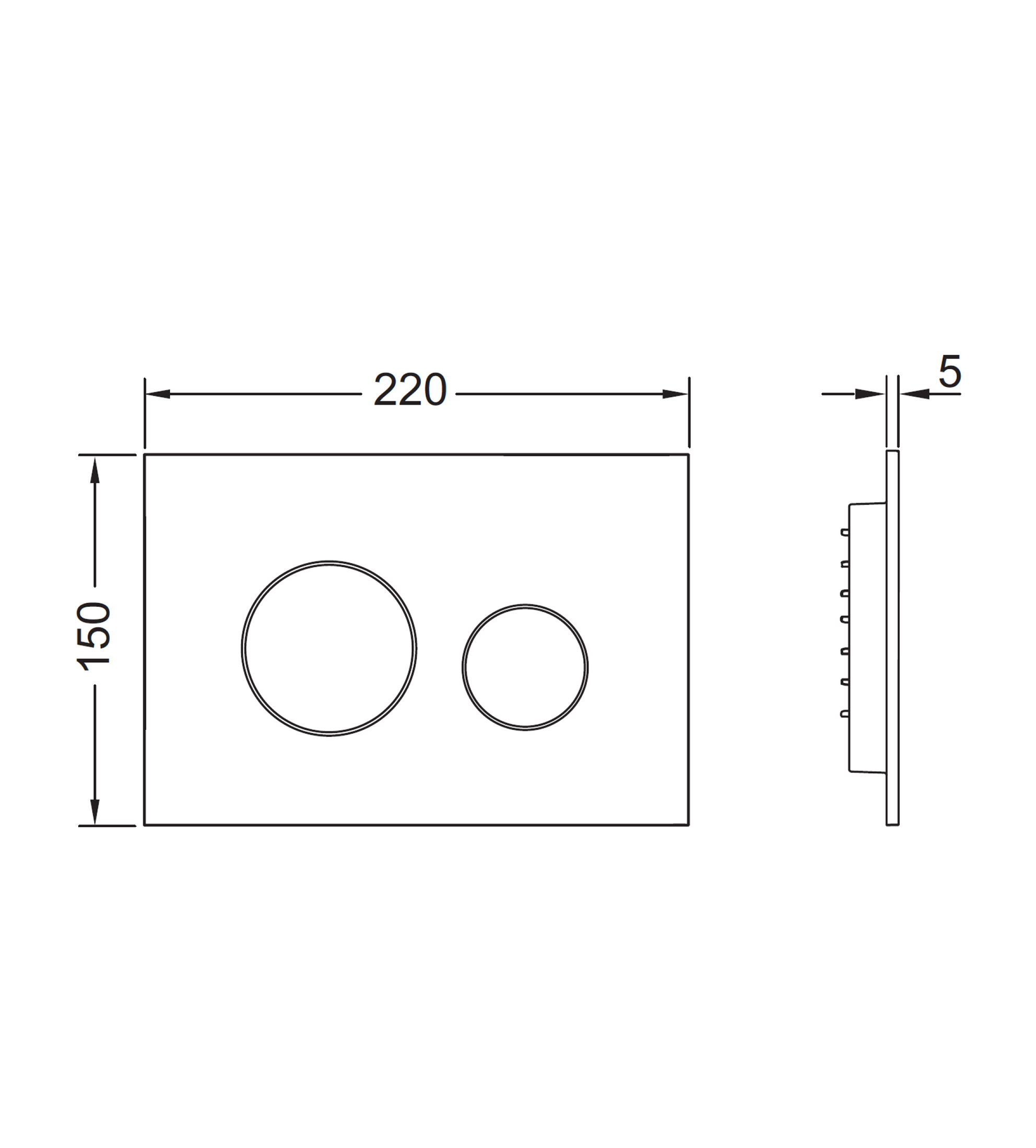 TECE Loop ABS Flush Button, Brass