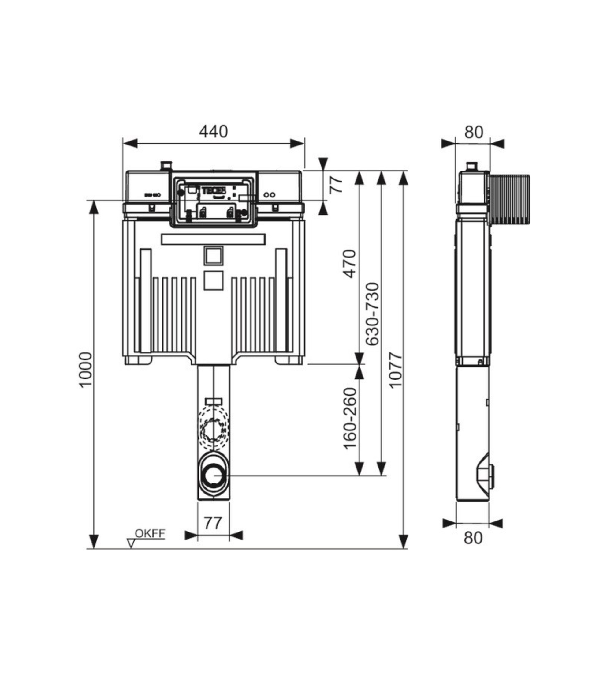 TECE 8cm Pedestal Cistern
