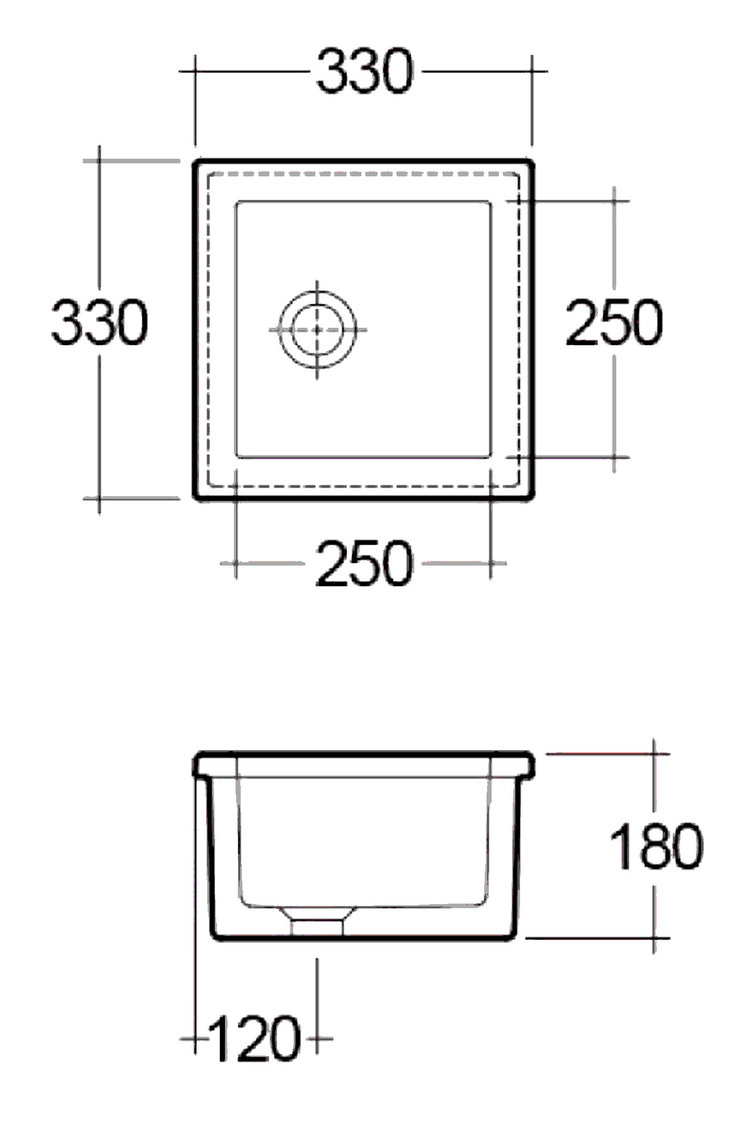 1901 330mm Fireclay Lab Sink 2, White, Chrome Waste