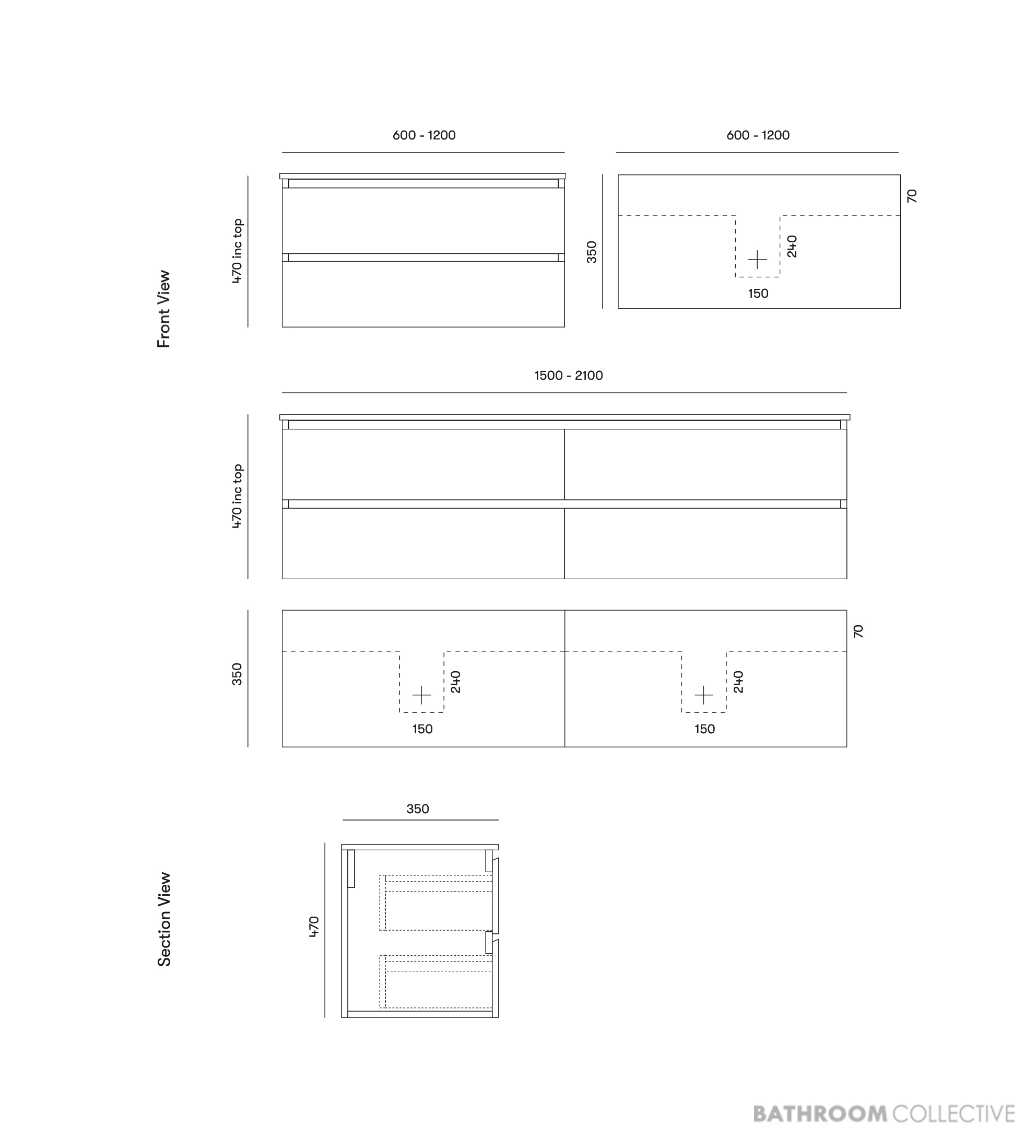 Loughlin Avoca Double Drawer Slim Wall Hung Timber Vanity