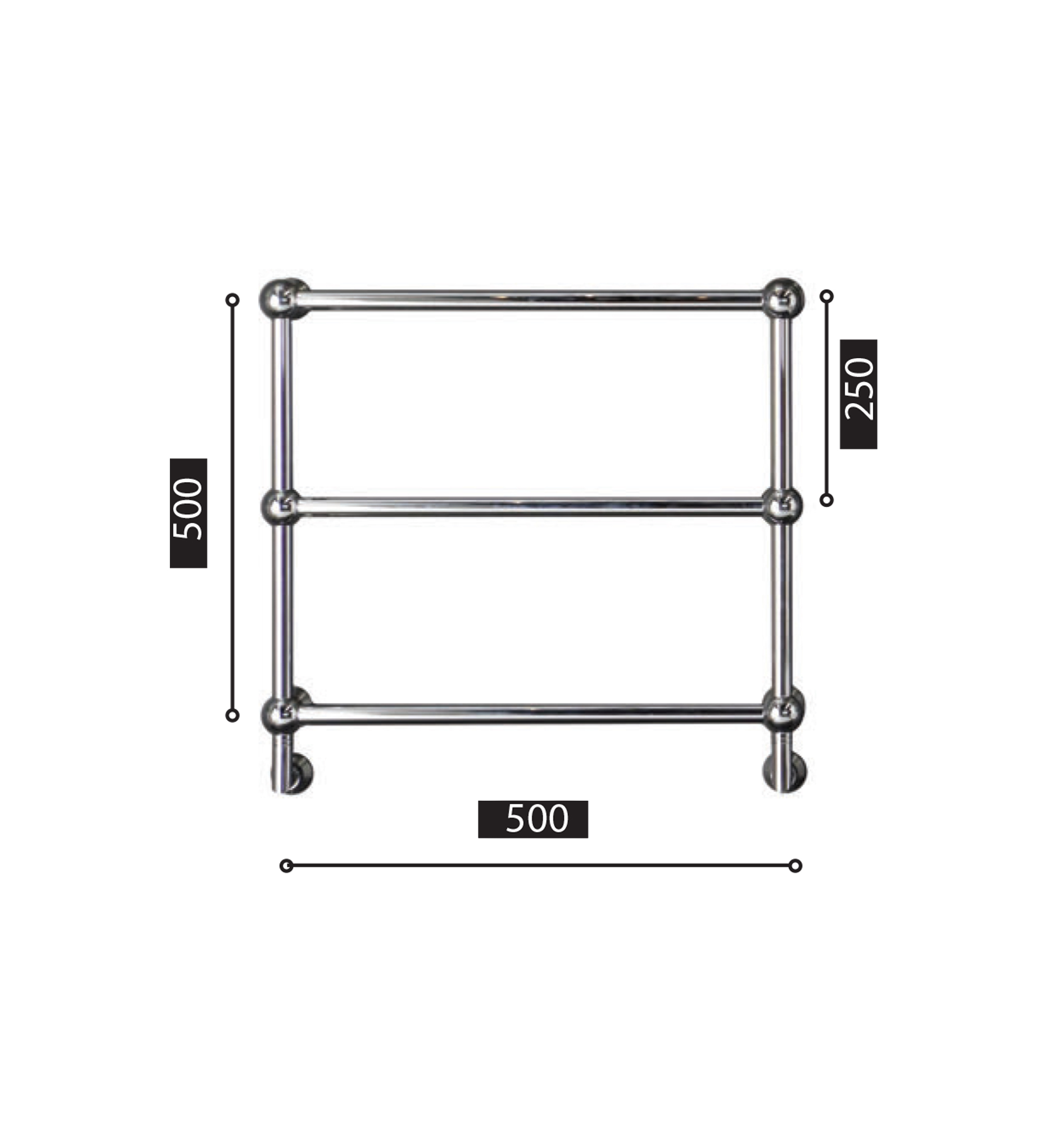 Hydrotherm B Series Mini Non-Heated Towel Rail 500mm x 500mm
