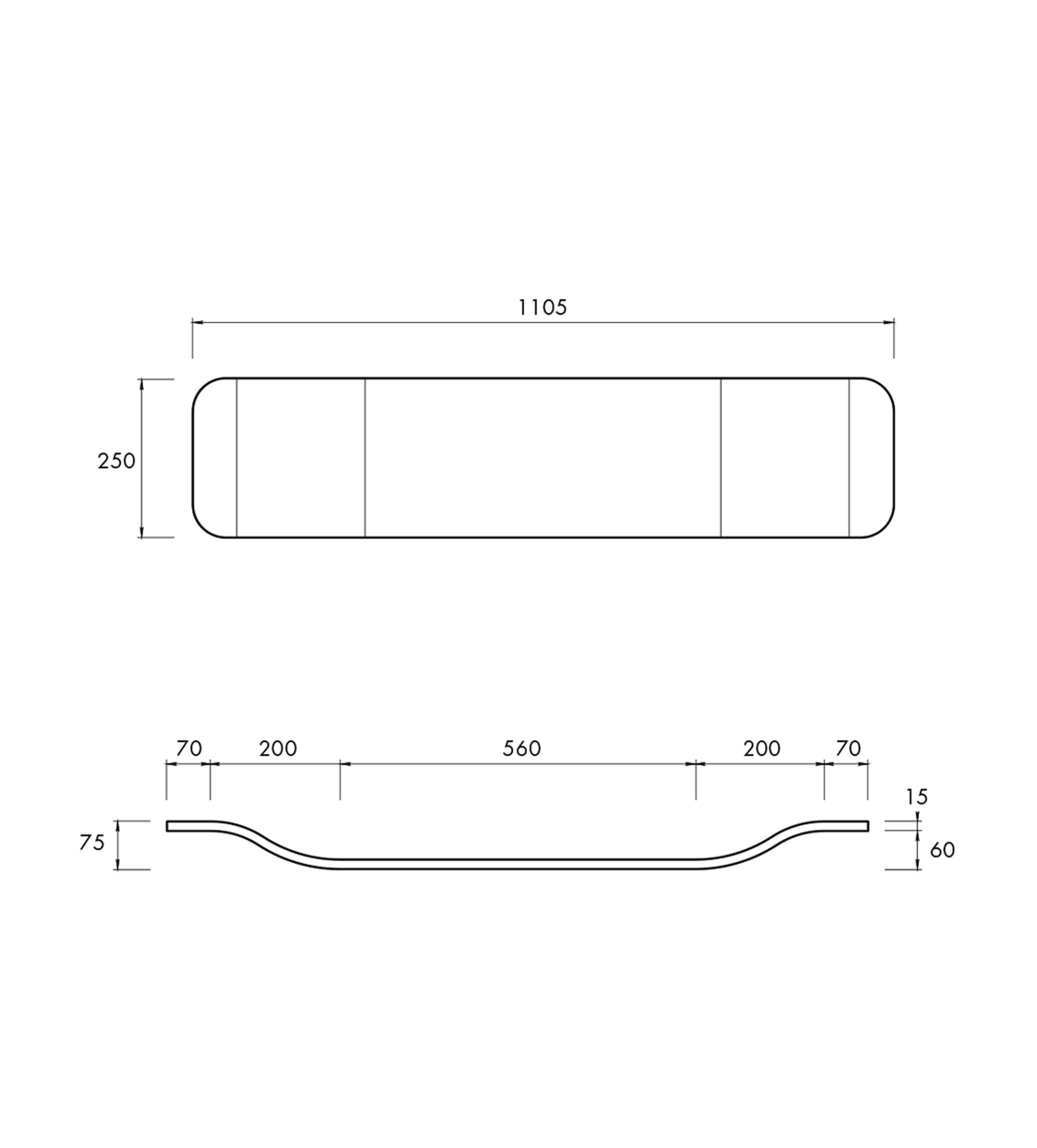 Apaiser 1105mm Stone Bath Caddy