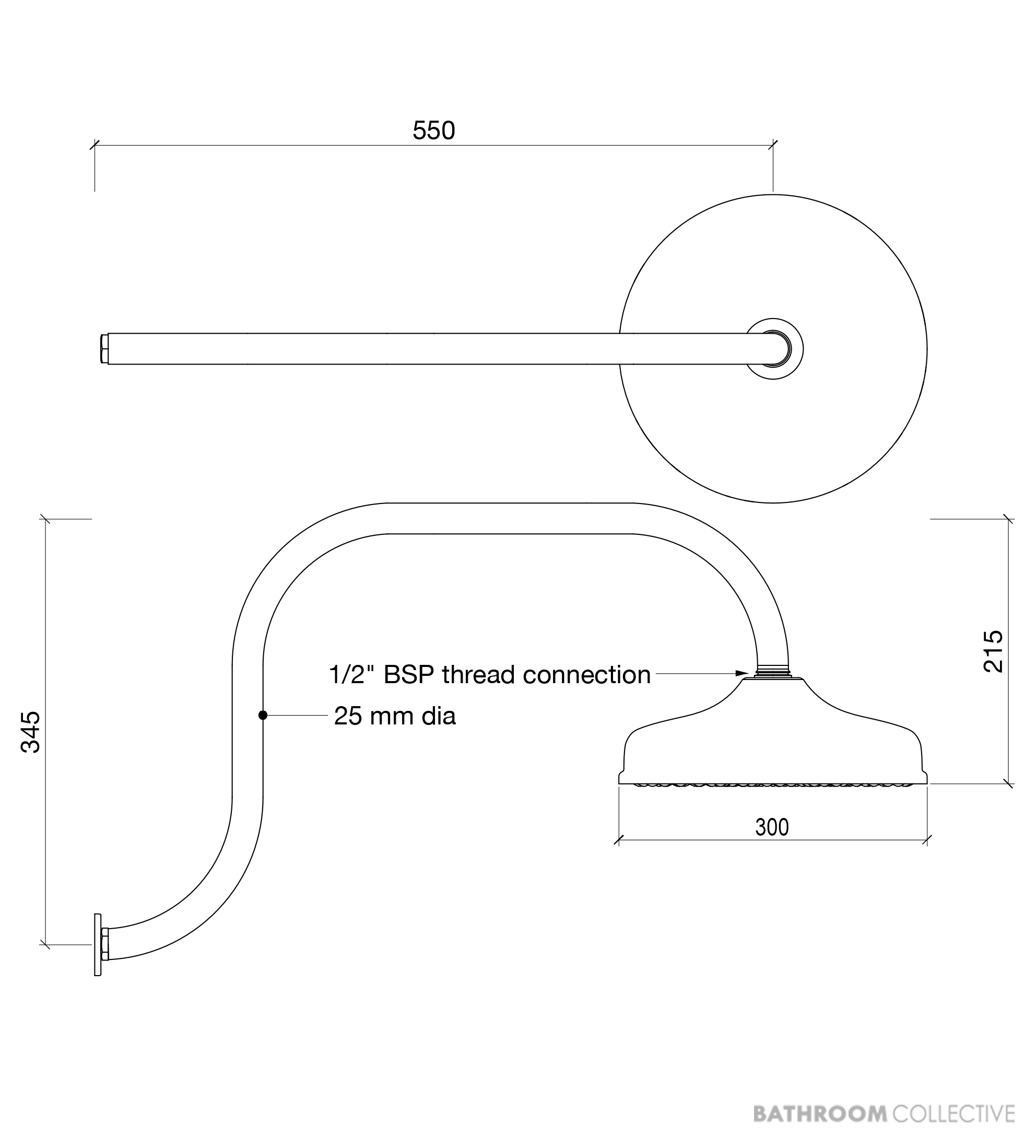 Brooklyn Copper Co Cape Outdoor Shower, Solid Copper or Brass