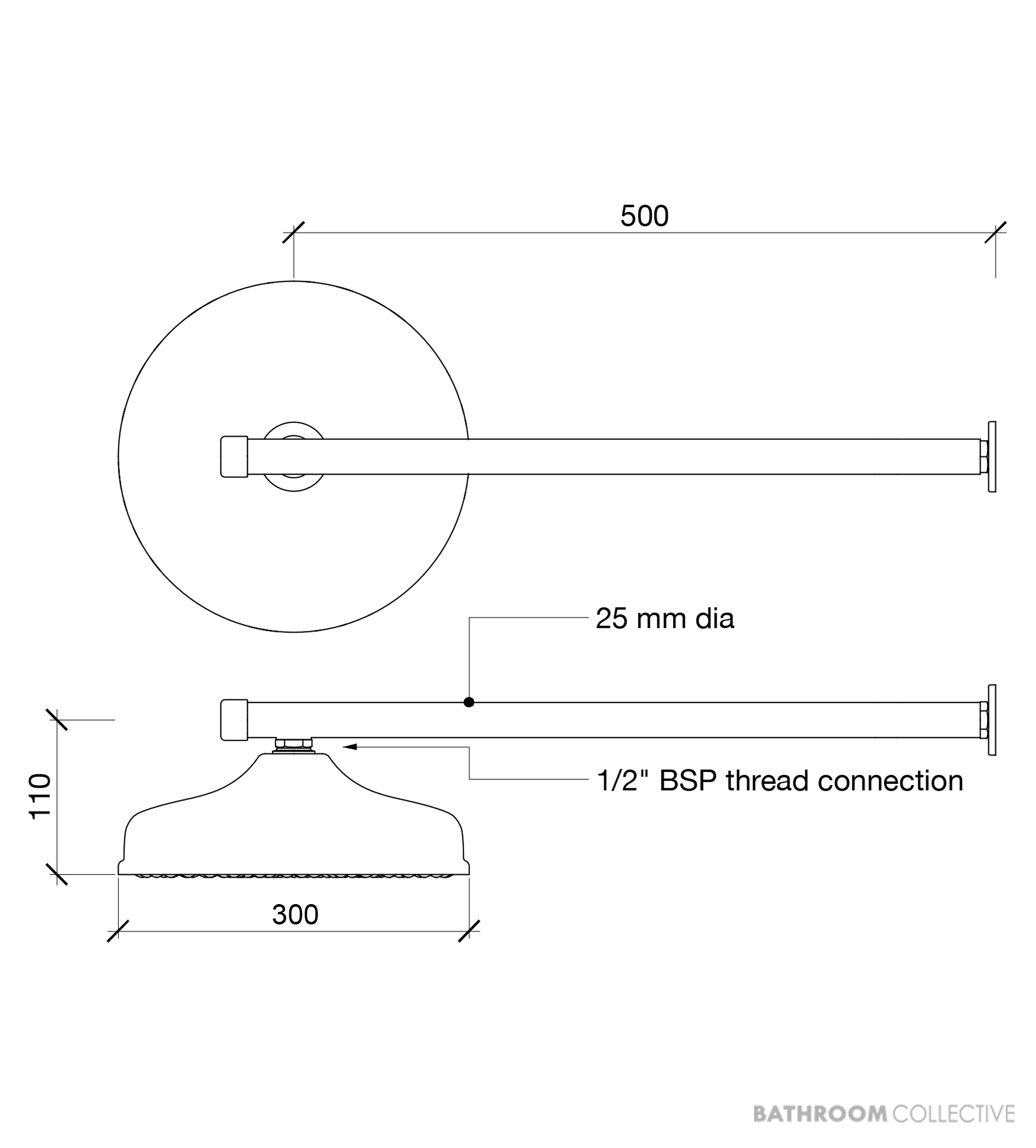 Brooklyn Copper Co Reef Outdoor Shower, Solid Copper or Brass