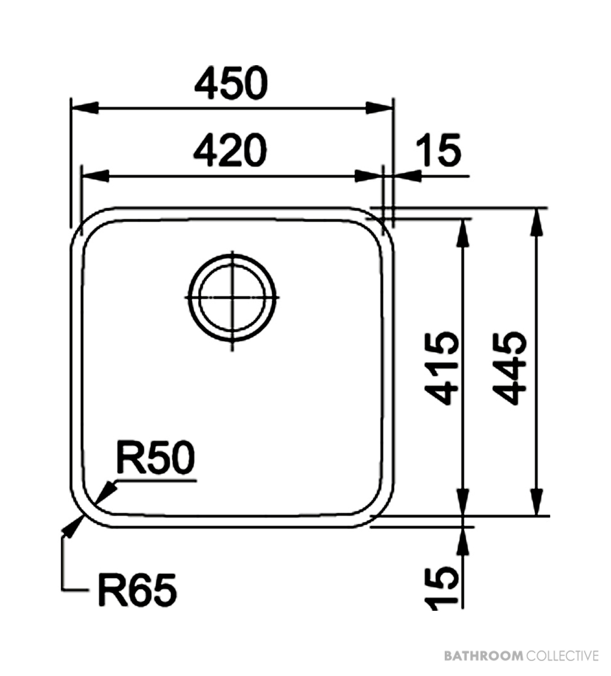Franke Bell Top & Under Mount Single Bowl Sink 450mm, Stainless BCX210-42