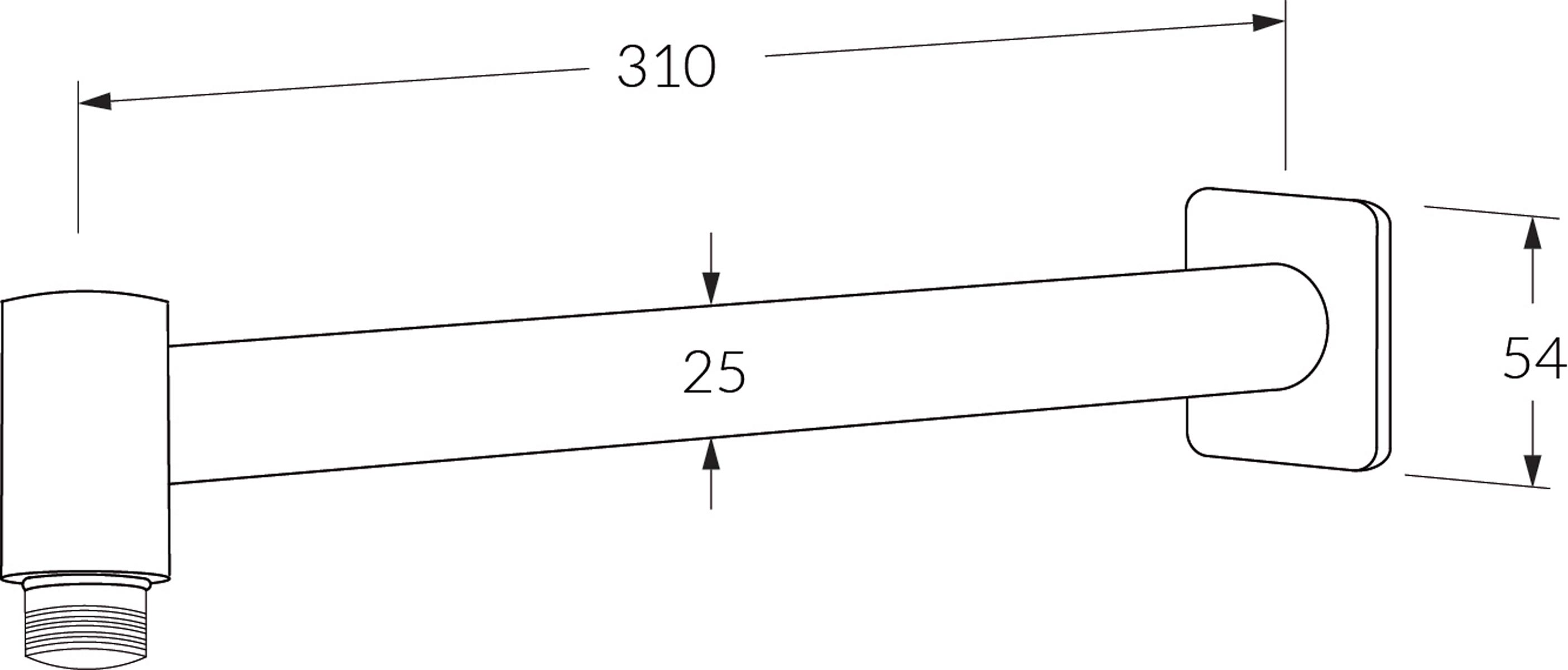 Sussex Suba Horizontal Shower Arm Only