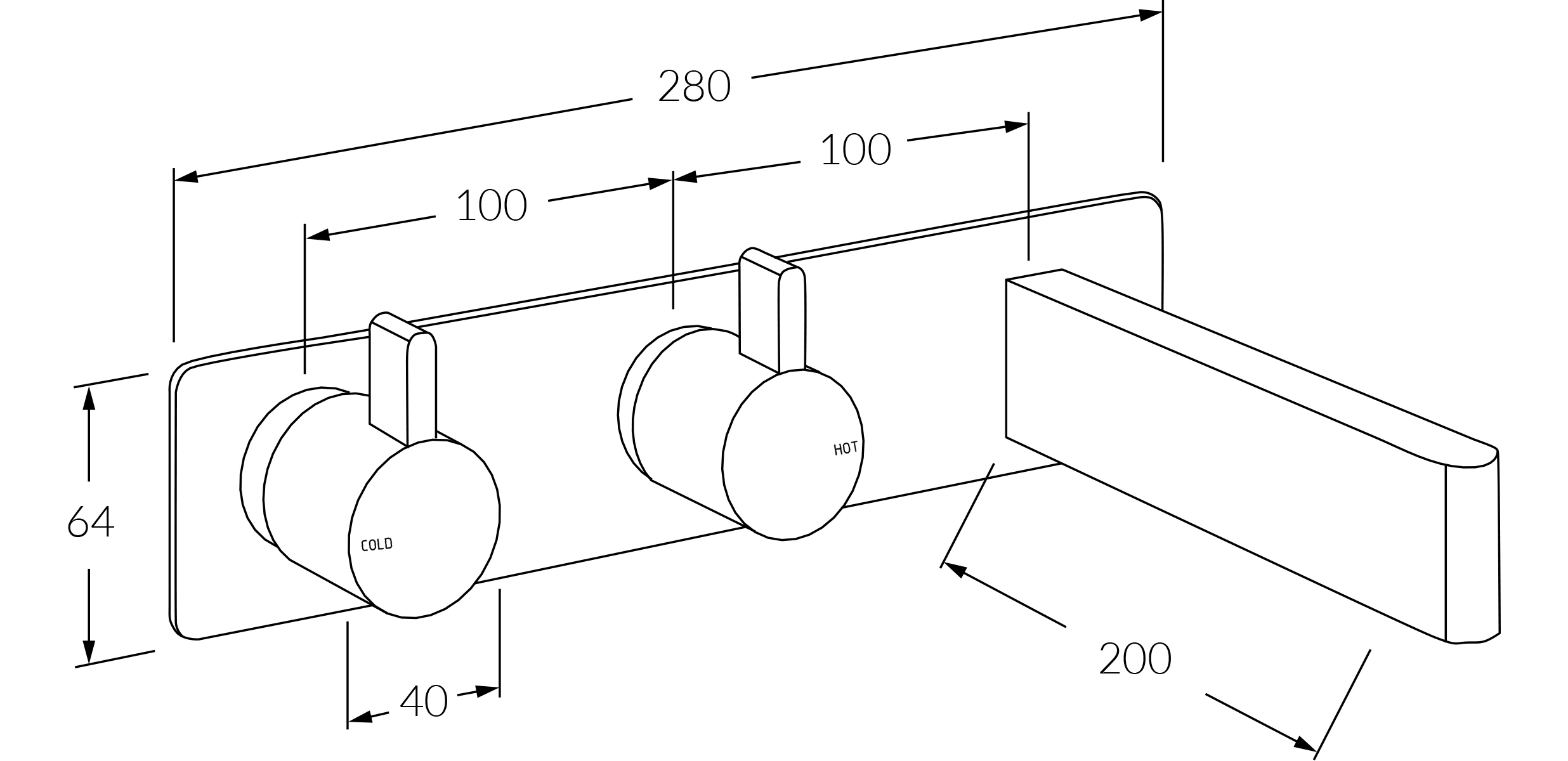 Sussex Calibre Wall Bath Hostess System 200 Lh