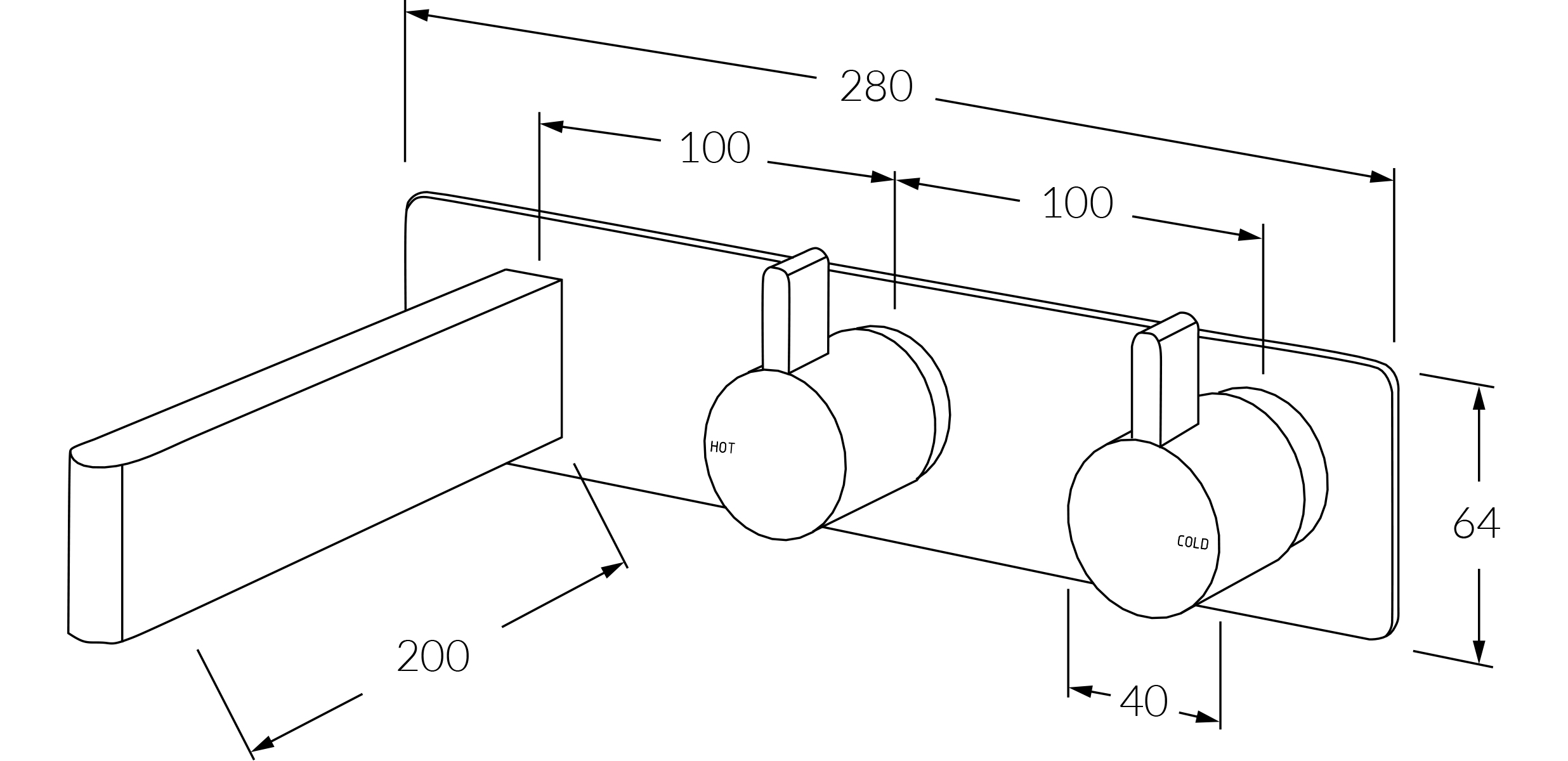 Sussex Calibre Wall Bath Hostess System 200 Rh