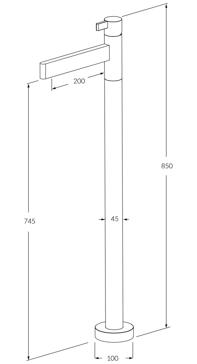 Sussex Calibre Floormount Mixer Straight