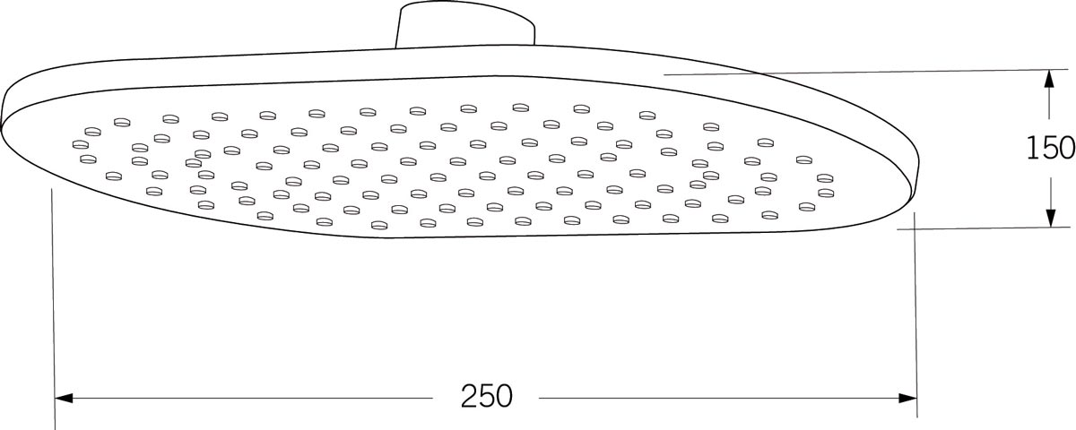 Sussex Calibre Shower Head Oval 250mm
