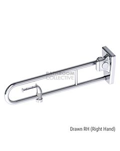 Conserv - Tiltlock 850mm Grab Rail Right Hand with ABS Paper Holder POLISHED