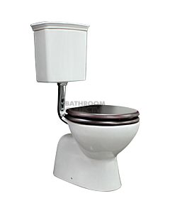 RAK - Georgian Link Low Level Toilet with Mahogany Seat (Bottom Inlet S Trap 140 - 190mm)