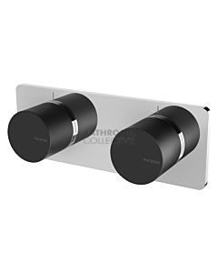 Phoenix Tapware - Toi Twin Shower Wall Mixer Matte Black & Chrome