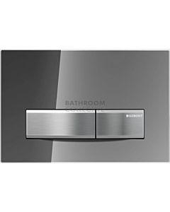 Geberit - Sigma50 Mechanical Dual Flush Button/Access Plate Smoke Reflective Glass, Brushed (metal)