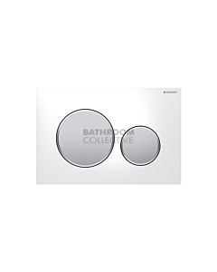 Geberit - Sigma20 Mechanical Dual Flush Button/Access Plate White/Satin/Satin