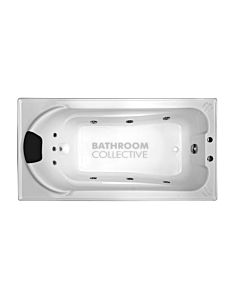 Broadway - Montillo 1670mm Tile Trim Acrylic Spa 10 Jets with Remote & Down Light WHITE