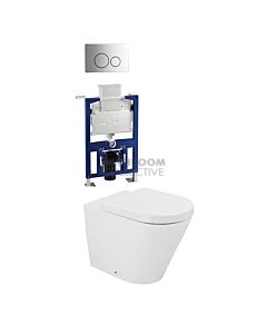 Gallaria - Tropical Toilet Wall Hung Pan Low Level Cistern & CIRCO CHROME Button Package (P Trap)