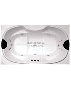 Broadway - Bargello 1800mm Tile Trim Acrylic Spa, 14 Jets with Electronic Touch Pad WHITE