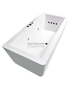 Broadway - Angulo 1500mm Rectangular Freestanding Acrylic Spa, 12 Jets with Electronic Touch Pad WHITE