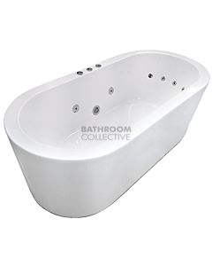 Broadway - Redondo 1700mm Round Freestanding Acrylic Spa, 12 Jets with Remote & Down Light WHITE