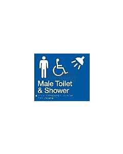 Emroware - Braille Sign Male Accessible Toilet & Shower 180mm x 210mm