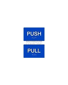 Emroware - Braille Sign Push Pull Horizontal Pair 180mm x 70mm