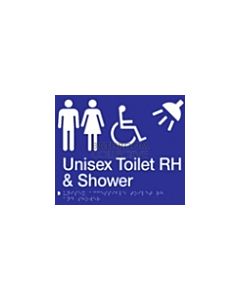 Emroware - Braille Sign Unisex Accessible Toilet & Shower 180mm x 235mm