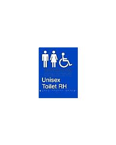 Emroware - Braille Sign Unisex  Accessible Toilet RH 180mm x 235mm