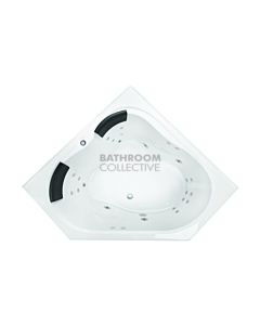Decina - Positano 1490mm Dolce Vita Drop In Corner Spa Bath 22 Jets with Tile Bead Acrylic