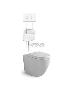 Gallaria - Danza Toilet Floor Pan Standard Seat Pneumatic Cistern & VALA WHITE Button Package (P & S Trap 80-140mm)
