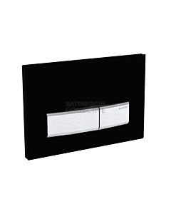 Geberit - Sigma50 Mechanical Dual Flush Button/Access Plate Black Glass, Brushed (metal)