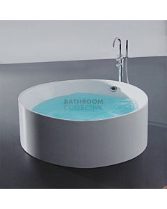 Broadway - Arezzo 1400mm Round Freestanding Acrylic Spa, 12 Jets with Electronic Touch Pad WHITE