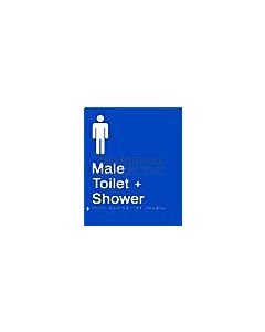 Emroware - Braille Sign Male Toilet & Shower 180mm x 235mm