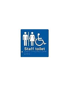 Emroware - Braille Sign Unisex Accessible Staff Toilet 180mm x 180mm