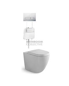 Gallaria - Danza Toilet Floor Pan Standard Seat, Cistern & ENERO CHROME Button Package (P & S Trap 80-140mm)