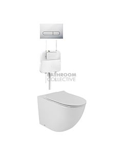 Gallaria - Danza Toilet Floor Pan Thin Seat Cistern & ENERO CHROME Button Package (P & S Trap 80-140mm)