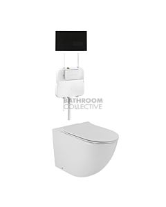 Gallaria - Danza Toilet Floor Pan Thin Seat Cistern & ENERO BLACK Button Package (P & S Trap 80-140mm)