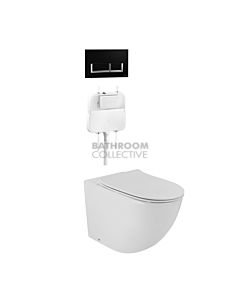 Gallaria - Danza Toilet Floor Pan Thin Seat Cistern & QUBO BLACK Button Package (P & S Trap 80-140mm)