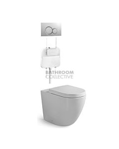 Gallaria - Danza Toilet Floor Pan Standard Seat, Cistern & VOLE WHITE Button Package (P & S Trap 80-140mm)