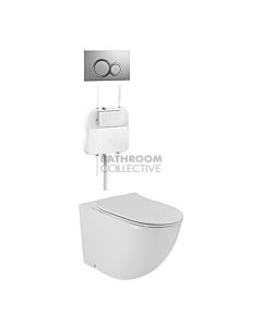 Gallaria - Danza Toilet Floor Pan Thin Seat Cistern & VOLE CHROME Button Package (P & S Trap 80-140mm)