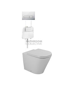 Gallaria - Tropical Toilet Floor Pan Cistern & ENERO CHROME Button Package (P & S Trap 80-140mm)