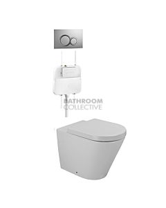 Gallaria - Tropical Toilet Floor Pan Cistern & VOLE CHROME Button Package (P & S Trap 80-140mm)