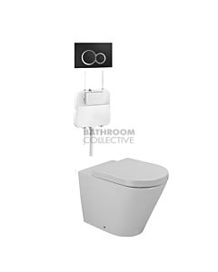 Gallaria - Tropical Toilet Floor Pan Cistern & VOLE BLACK Button Package (P & S Trap 80-140mm)