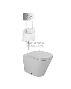 Gallaria - Tropical Toilet Floor Pan Cistern & CIRCO STEEL Button Package (P & S Trap 80-140mm)