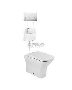 Gallaria - Luxx Toilet Floor Pan Cistern & ENERO CHROME Button Package (P & S Trap 65-85mm)