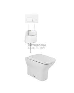 Gallaria - Luxx Toilet Floor Pan Cistern & ENERO WHITE Button Package (P & S Trap 65-85mm)