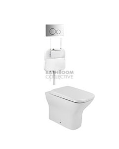 Gallaria - Luxx Toilet Floor Pan Cistern & CIRCO STEEL Button Package (P & S Trap 65-85mm)